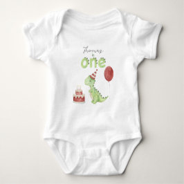 Body Para Bebé Dinosaurio acuarela cumpleaños 1
