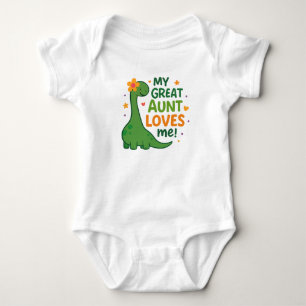 Body Para Bebé Dinosaurio Adorable Con La Cita "Mi Tía Querida Me