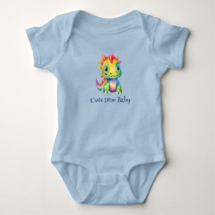 Body Para Bebé Dinosaurio arcoiris floral lindo Fiesta de cumplea