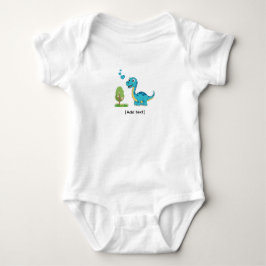 Body Para Bebé Dinosaurio Azul Adorable con Corazones - Braquios 