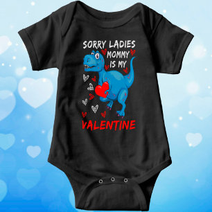 Body Para Bebé Dinosaurio azul Lo siento, mamá es mi San Valentín