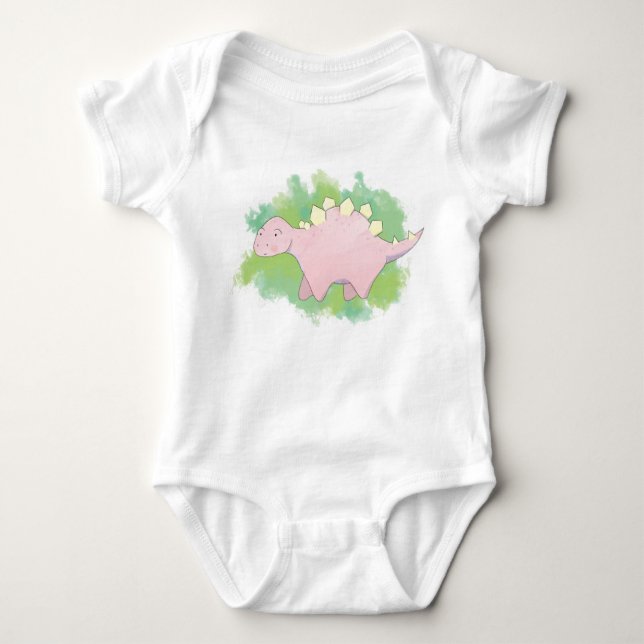 Body Para Bebé Dinosaurio Babygrow/sleepsuit - Stegosaurus (Anverso)