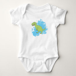 Body Para Bebé Dinosaurio con pintura azul