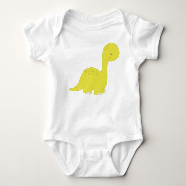 Body Para Bebé Dinosaurio Cute, Dinosaurio Bebé, Dino, Brontosaur (Anverso)