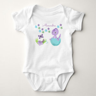 Body Para Bebé Dinosaurio de bebé floral personalizado