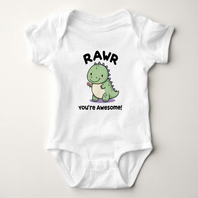 Body Para Bebé Dinosaurio de bebé lindo (Anverso)