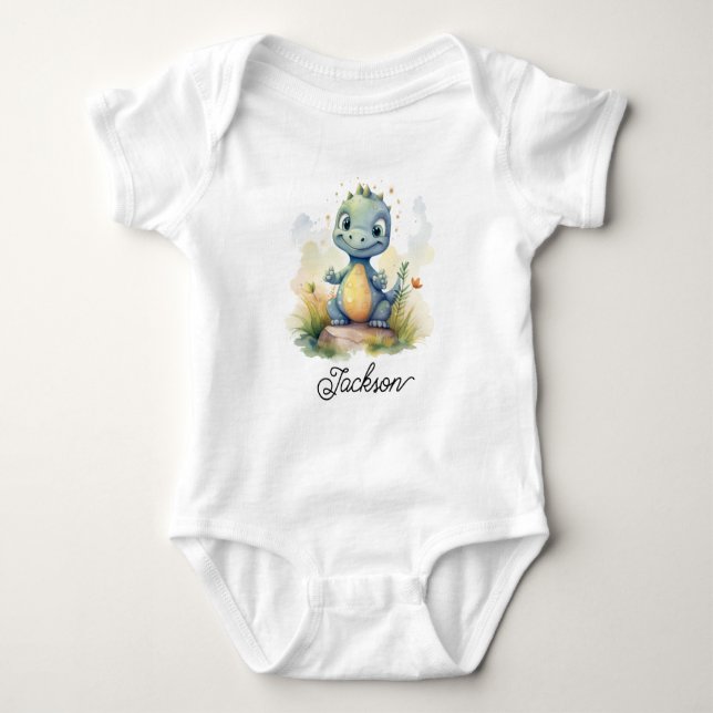 Body Para Bebé Dinosaurio de bebé lindo (Anverso)