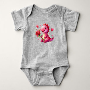 Body Para Bebé Dinosaurio El día de San Valentín lindo