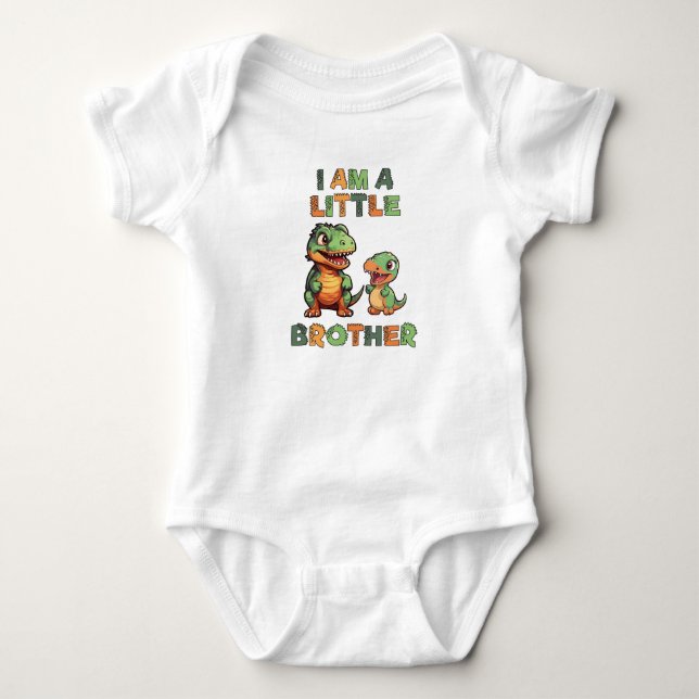 Body Para Bebé Dinosaurio: el traje de bebé de pequeño hermano (Anverso)