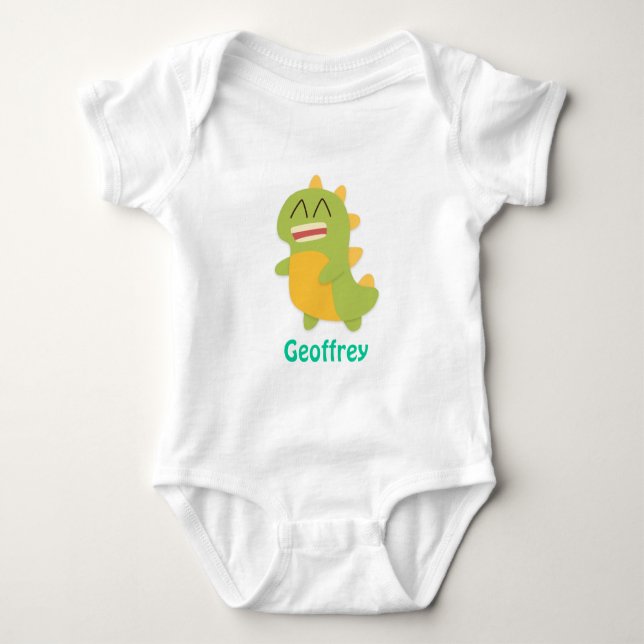 Body Para Bebé Dinosaurio lindo y feliz para bebé niño (Anverso)