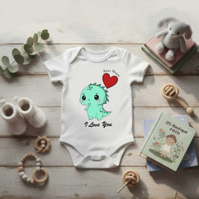 Body Para Bebé Dinosaurio Menta Adorable (Subido por el creador)