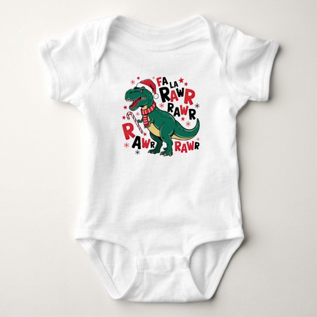 Body Para Bebé Dinosaurio navidad (Anverso)
