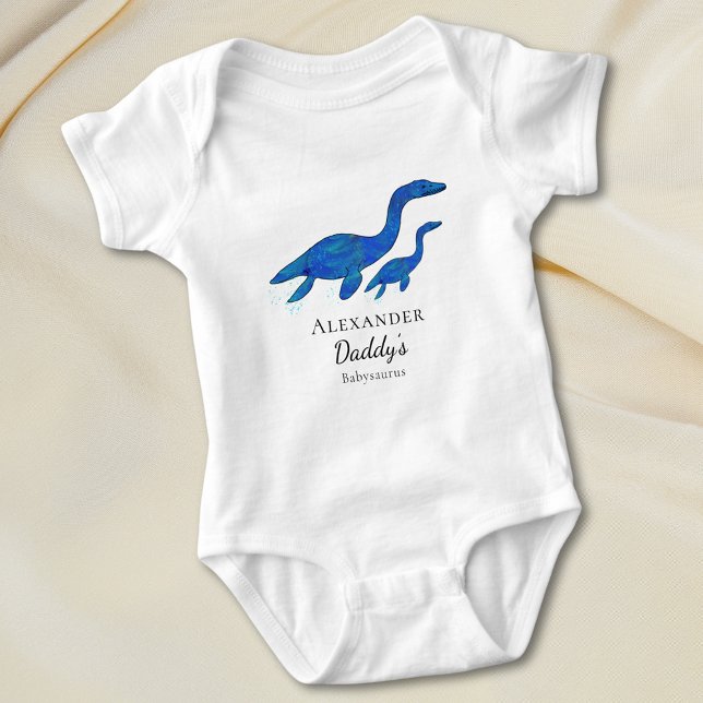 Body Para Bebé Dinosaurio Papá y Bebé Personalizado (Cute dinosaur personalized name dino dad and baby quote custom bodysuit )