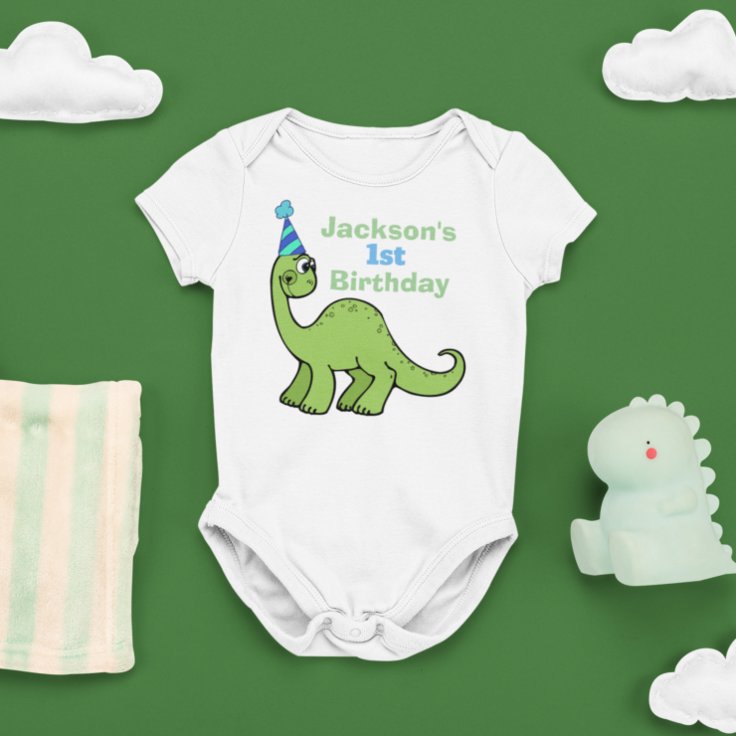 Body Para Bebé Dinosaurio Personalizado del primer cumpleaños Body Para Bebé Dinosaurio Personalizado del primer cumpleaños