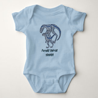 Body Para Bebé Dinosaurio Raptor Bebé Niño Niña Azul Infantil