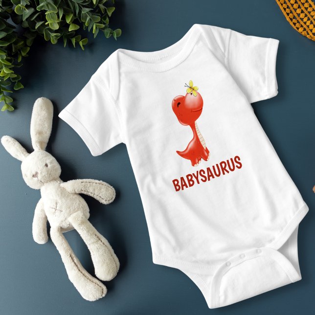 Body Para Bebé Dinosaurio Rojo BABYSAURUS personalizado (Subido por el creador)