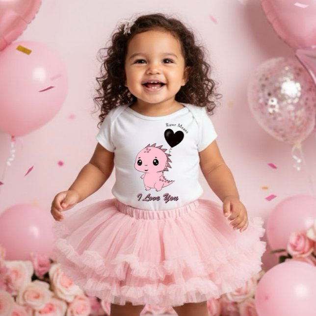 Body Para Bebé Dinosaurio Rosa Adorable (Subido por el creador)