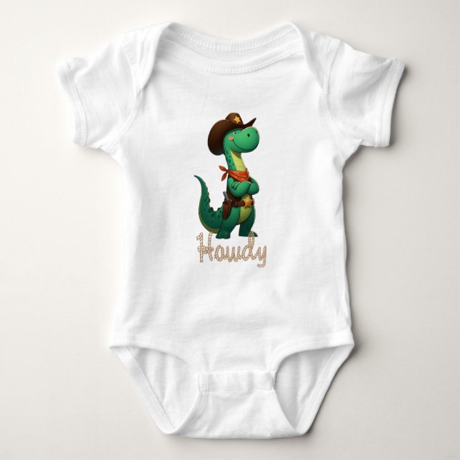 Body Para Bebé Dinosaurio sheriff/vaquero lindo  (Anverso)