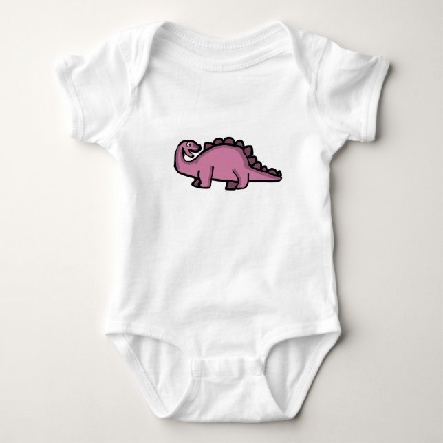 Body Para Bebé Dinosaurio Stegosaurio Rosa Lindo (Anverso)