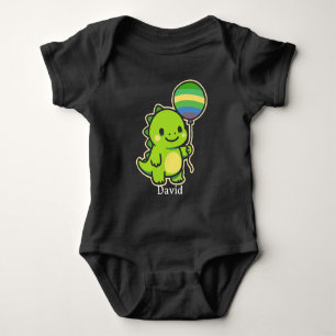Body Para Bebé Dinosaurio Verde Adorable con Globo - Niños