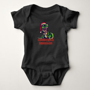 Body Para Bebé Dinosaurio Verde de Navidad   Diseño de Dinosaurio