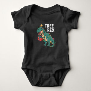 Body Para Bebé Dinosaurios Árbol de Navidad Rex Pajamas Luces de 