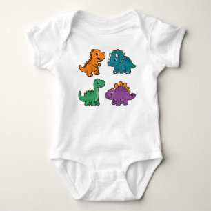 Body Para Bebé Dinosaurios de color dulce - Adorable Personalizad