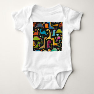 Body Para Bebé Dinosaurios Infantiles: Patrón divertido sin Marea