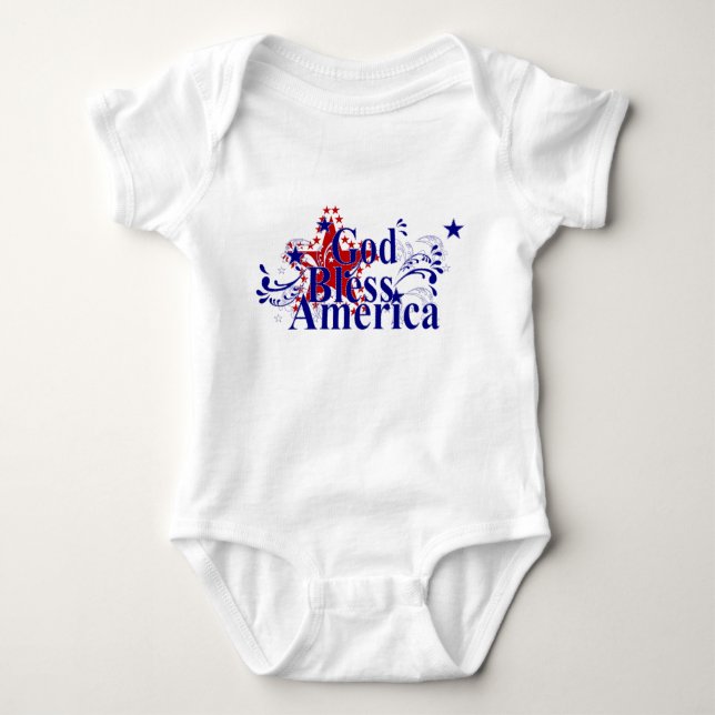 Body Para Bebé Dios bendiga a Estados Unidos: Baby Bodysuit (Anverso)