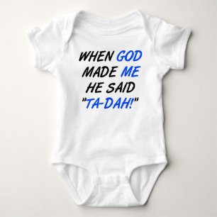 Body Para Bebé Dios dijo Tadah Funny Romper Creeper Bodysuit