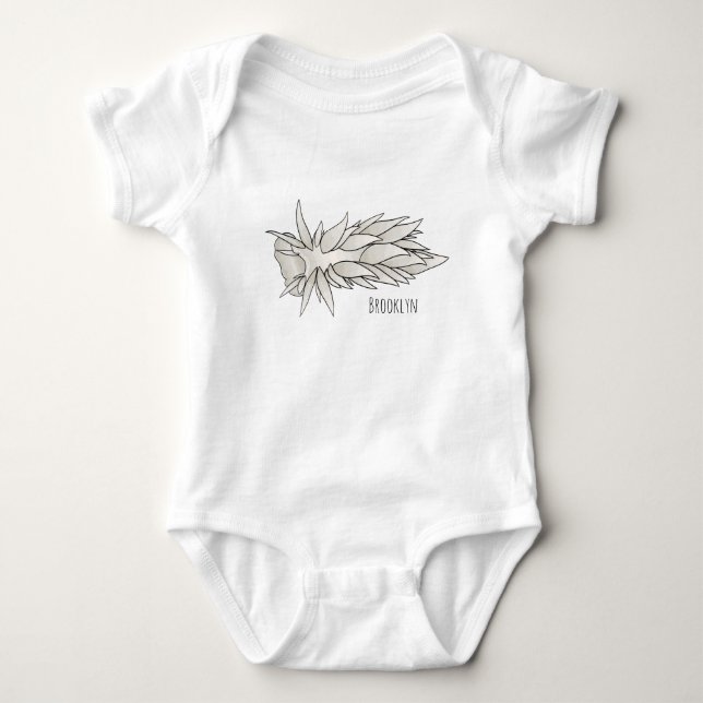 Body Para Bebé Dirona albolineata nudibranch personalizado ilustr (Anverso)