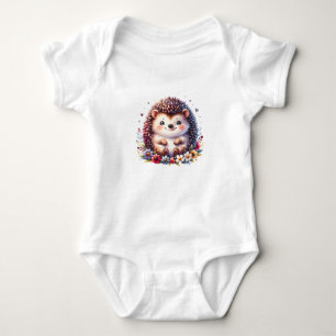 Body Para Bebé Diseño Adorable de Erizo Floral