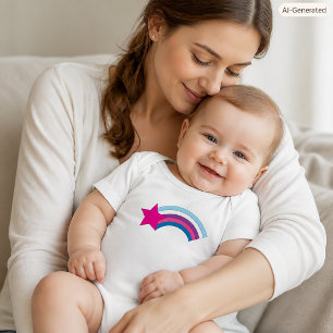 Body Para Bebé Diseño adorable pastel para niños con estrella ros