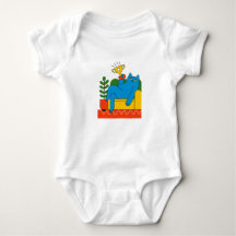 Diseño - Blue Cat Trophy Lounger - Camiseta Bebé