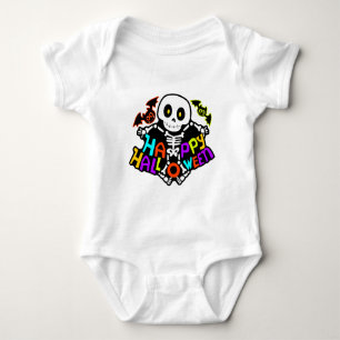 Body Para Bebé Diseño caprichoso de Halloween con esqueleto y mur