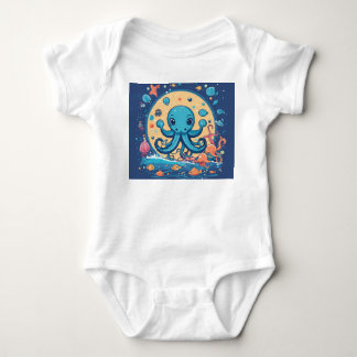 Body Para Bebé diseño centrado de un pulpo bebé minimalista