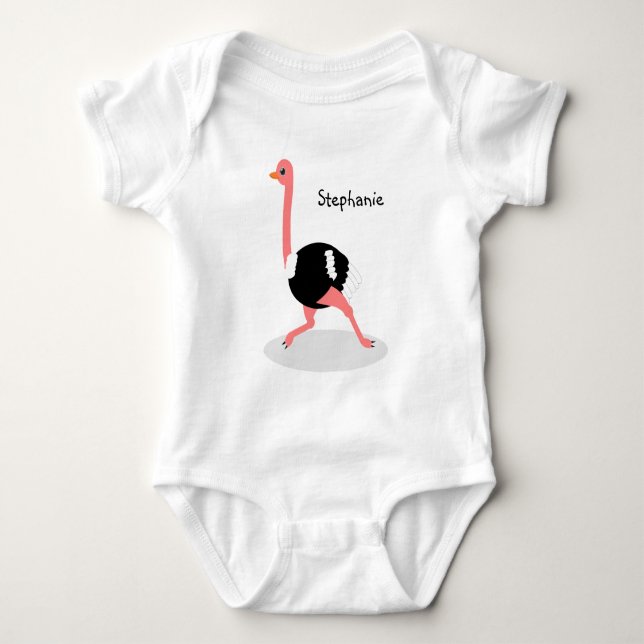 Body Para Bebé Diseño de avestruz personalizado (Anverso)
