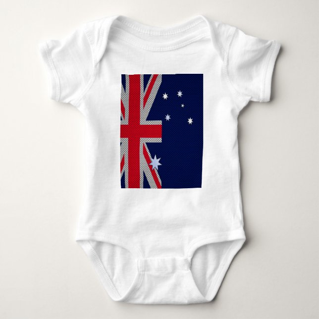 Body Para Bebé Diseño de bandera australiana estilo cromado de fi (Anverso)