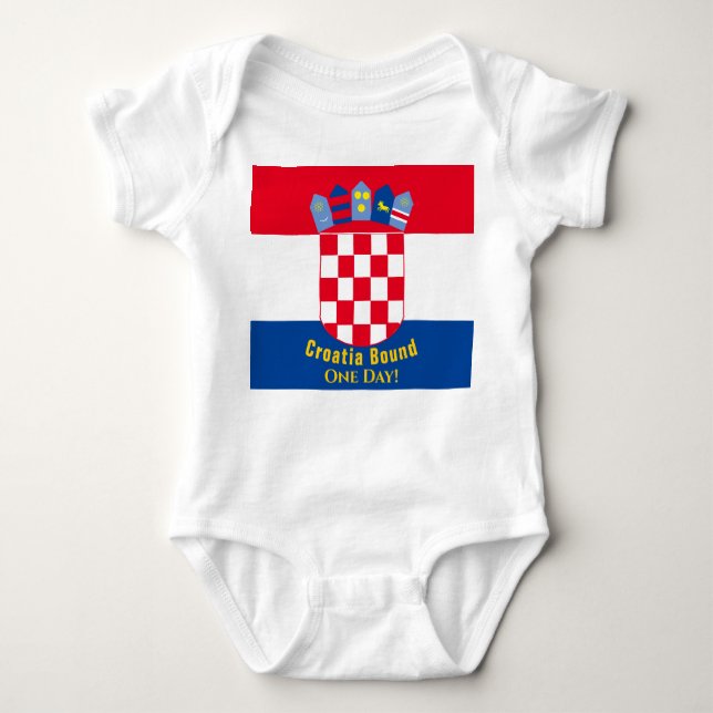 Body Para Bebé Diseño de bandera enlazada a Croacia (Anverso)