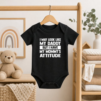 Body Para Bebé Diseño de bebé con actitud de mamá minimalista