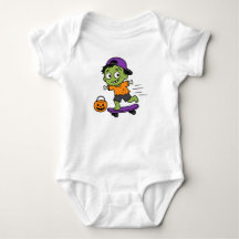 Diseño de bebé de Halloween con zombie skater lind