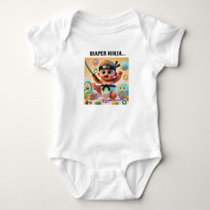 Body Para Bebé Diseño de Bodysuit para Bebé Ninja de Pañal.