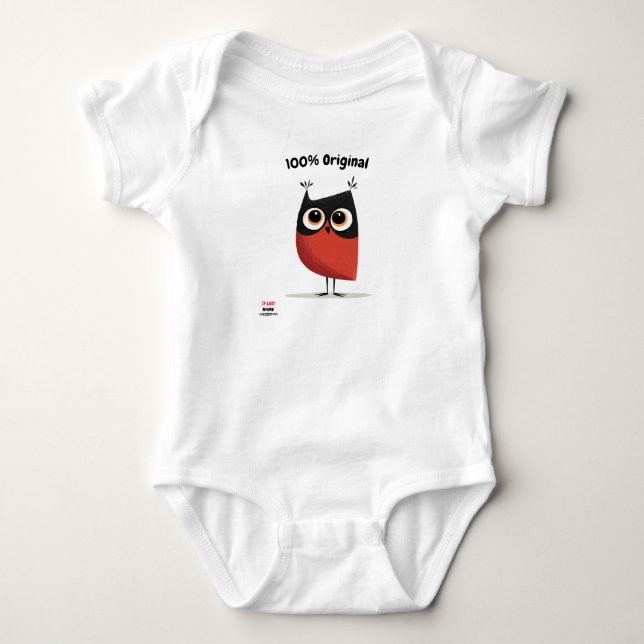 Body Para Bebé Diseño de búho rojo y negro | Diversión y unicidad (Anverso)