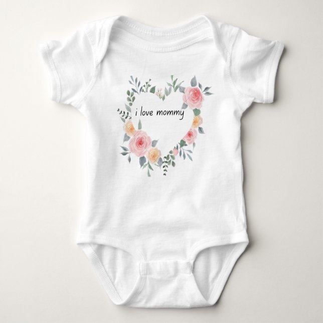 Body Para Bebé diseño de camiseta amo a mamá (Anverso)