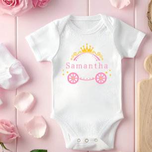 Body Para Bebé Diseño de Carruaje de Princesa Personalizable