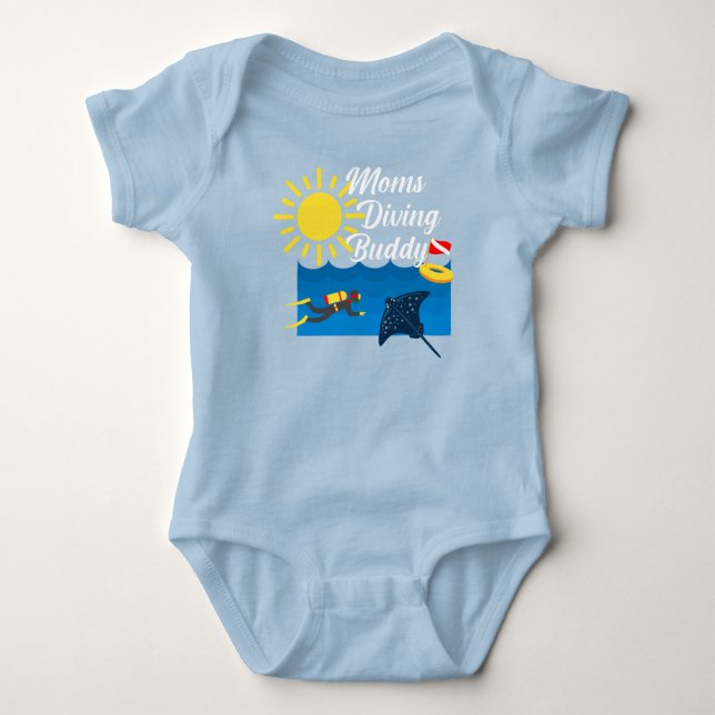 Body Para Bebé Diseño de compañero de buceo de mamá - Bodysuit de (Anverso)