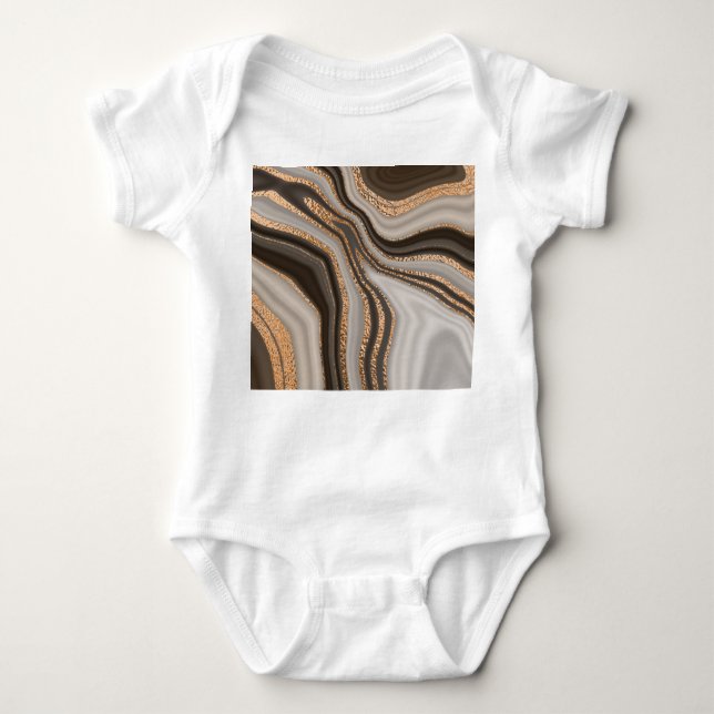 Body Para Bebé Diseño de cosecha de oro marrón (Anverso)