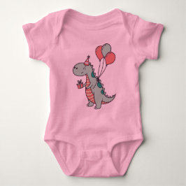 Body Para Bebé Diseño de cumpleaños de Dinosaurio Personalizado C