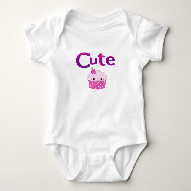 Body Para Bebé Diseño de Cupcake Adorable (Anverso)
