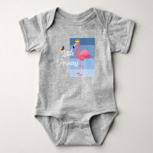 Body Para Bebé Diseño de flamenco rosa de pequeña princesa - Jers